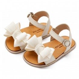 BabyWalker Βαπτιστικά παπούτσια Πέδιλο με φιόγκο Εκρού BS.3592